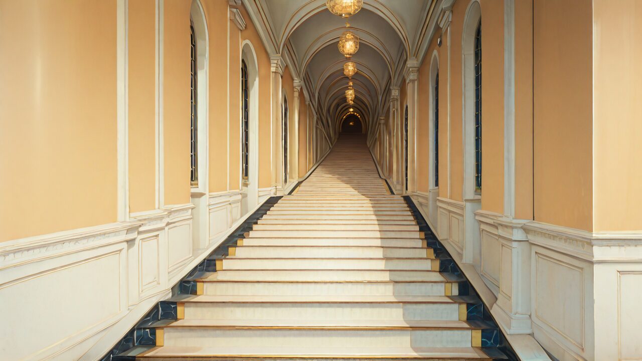 廊下・階段・建物のイラスト素材