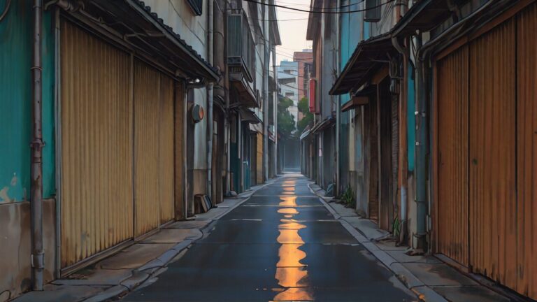 小巷・店舗・道路のイラスト素材｜商用利用可