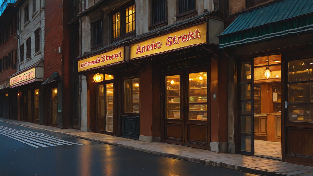 店舗・街・通りのイラスト素材