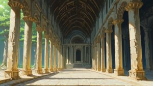 廊下・柱・石造物のイラスト素材｜商用利用可