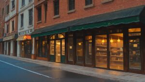 店舗・街・ガラス窓のイラスト素材｜商用利用可