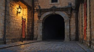 石造り・アーチ・石畳のイラスト素材｜商用利用可