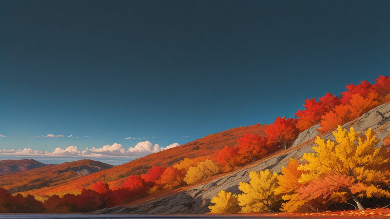 山・秋葉・空のイラスト素材