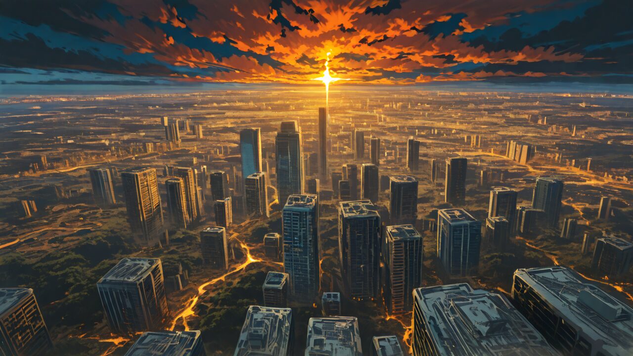 都市・空・建物のイラスト素材