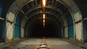 トンネル・壁・蛍光灯のイラスト素材｜商用利用可