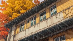 建物・木・秋葉のイラスト素材｜商用利用可