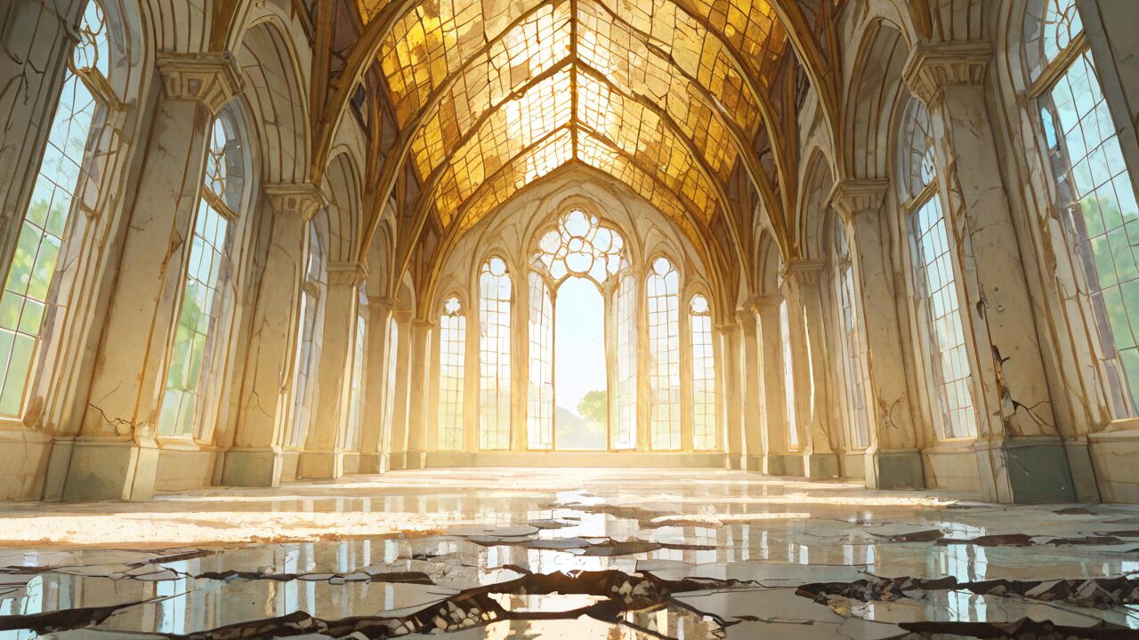 教会・窓・天井のイラスト素材