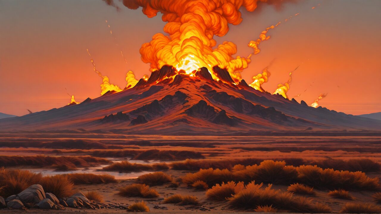 火山・山・大地のイラスト素材