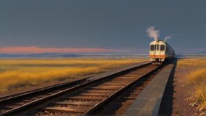 鉄道・列車・草原のイラスト素材｜商用利用可