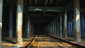 鉄道・鉄柱・空き場のイラスト素材｜商用利用可