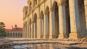 石造建築・アーチ・柱のイラスト素材｜商用利用可