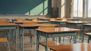 教室・机・椅子のイラスト素材｜商用利用可