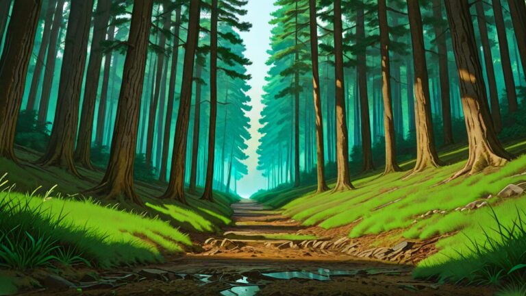 森・道・草地のイラスト素材｜商用利用可