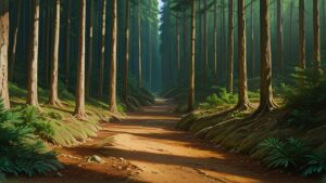 森・道・木のイラスト素材｜商用利用可