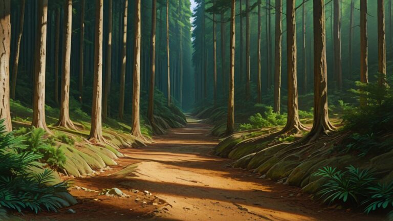 森・道・木のイラスト素材｜商用利用可