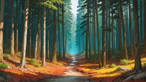 森・木・小径のイラスト素材｜商用利用可