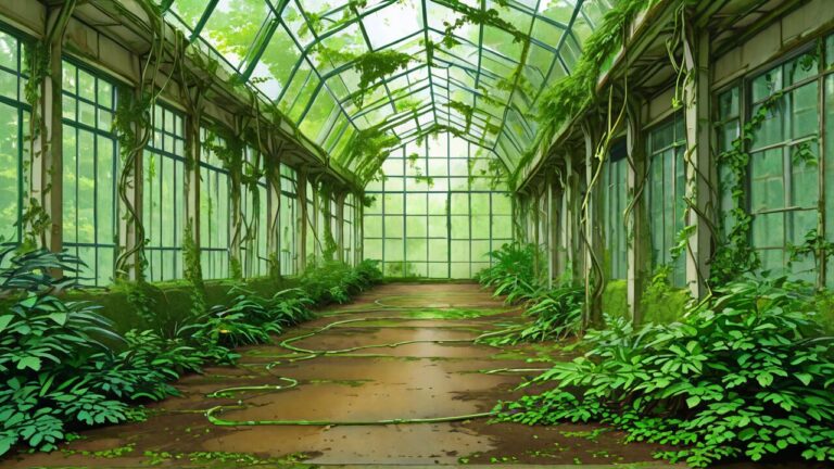 温室・植物・地面のイラスト素材｜商用利用可