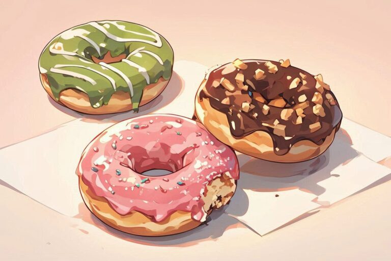 ドーナツ・アイスクリーム・甘い菓子のイラスト素材｜商用利用可