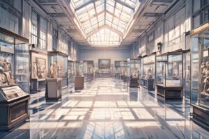 展示ケース・美術館・展示品のイラスト素材｜商用利用可