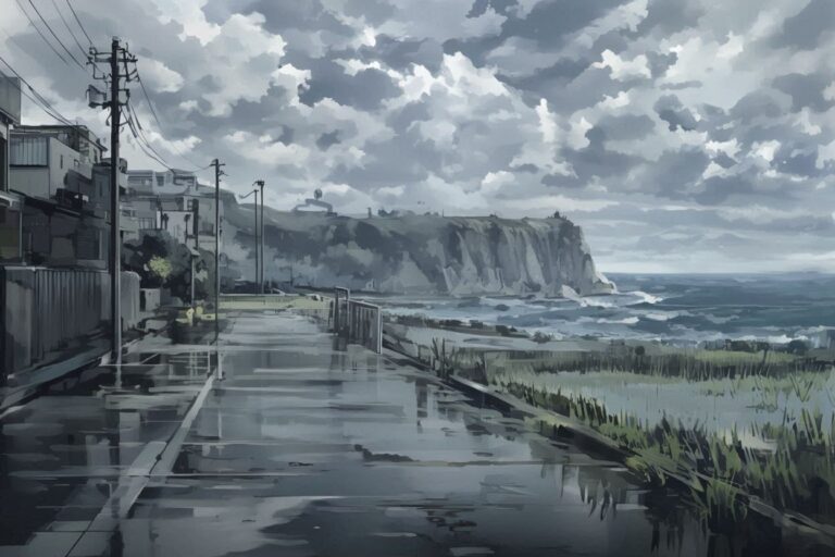 海岸・崖・道路のイラスト素材｜商用利用可