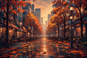 街・秋葉・店のイラスト素材｜商用利用可