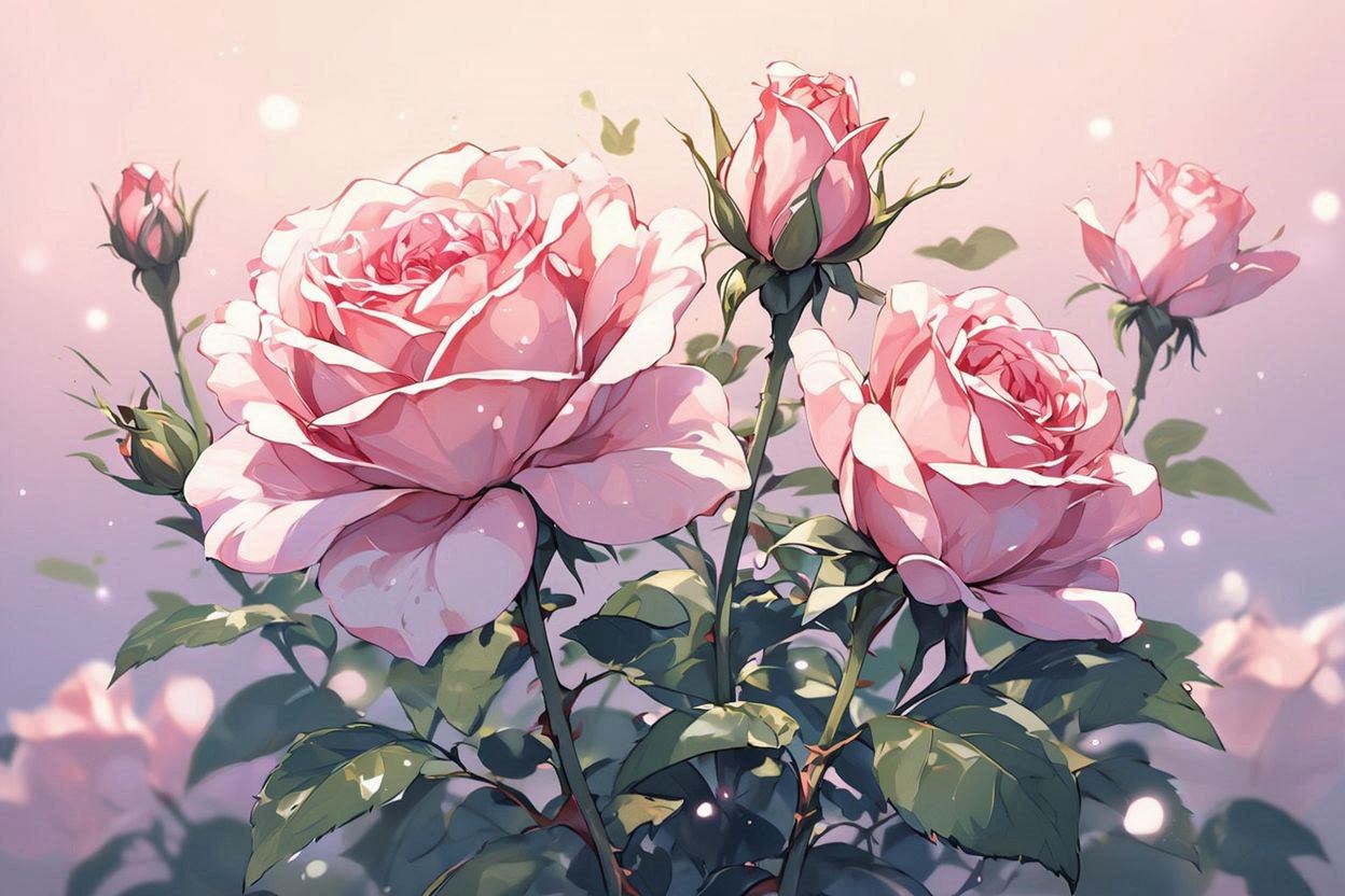 バラ・花・葉のイラスト素材