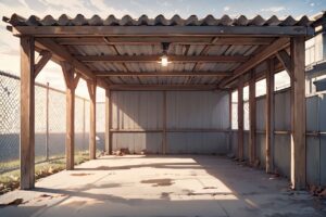 ガーデンシック・屋外駐車場・木製構造のイラスト素材｜商用利用可