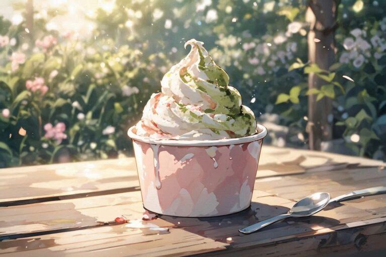 アイスクリーム・花園・春日のイラスト素材｜商用利用可