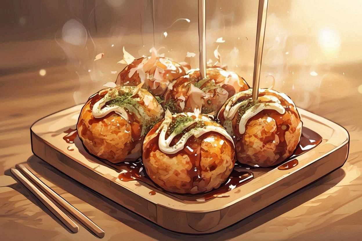 タコ焼き・和菓子・食事のイラスト素材