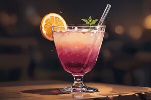 飲料・オレンジスライス・マーブルドリンクのイラスト素材｜商用利用可