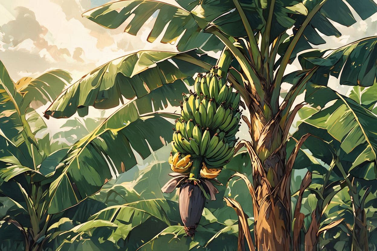 バナナ・葉・木のイラスト素材