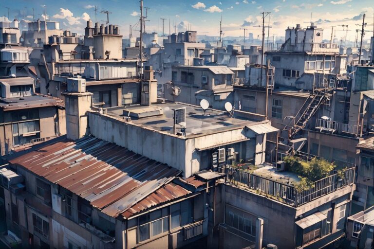 ビル・屋根・天线のイラスト素材｜商用利用可