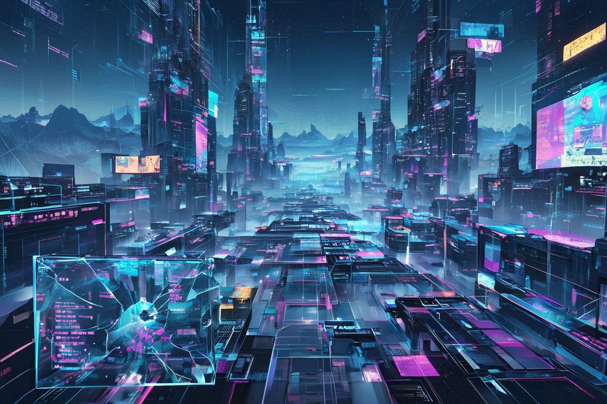 都市・高層ビル・スクリーンのイラスト素材