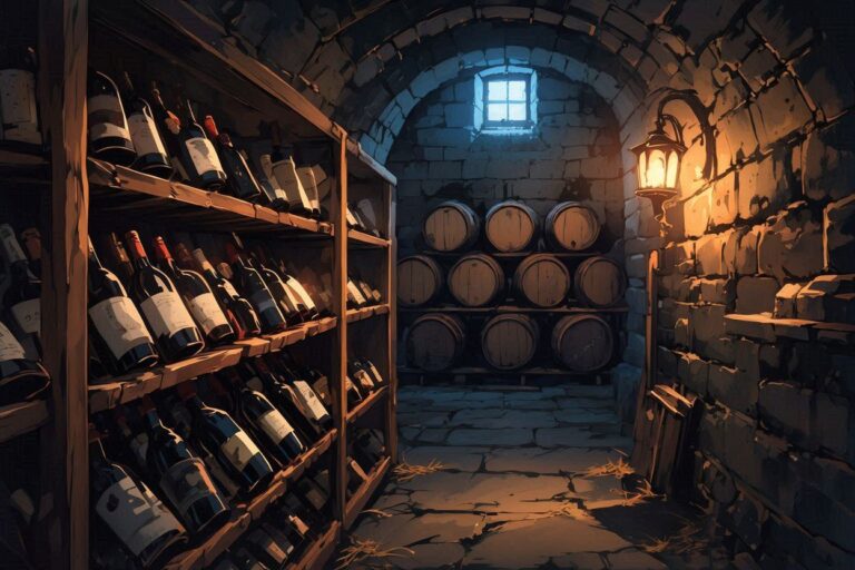 酒蔵・ワイン・石壁のイラスト素材｜商用利用可