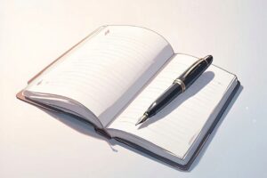 ノート・ペン・ページのイラスト素材｜商用利用可