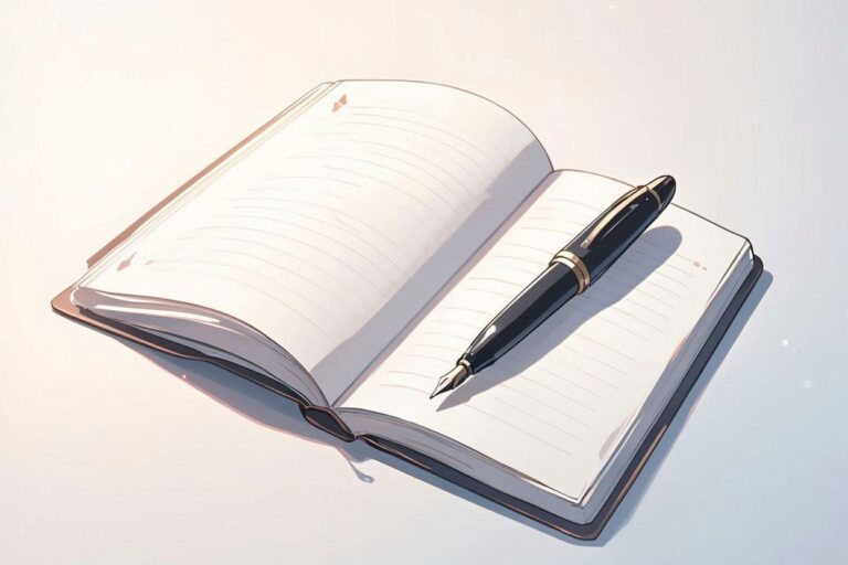 ノート・ペン・ページのイラスト素材｜商用利用可