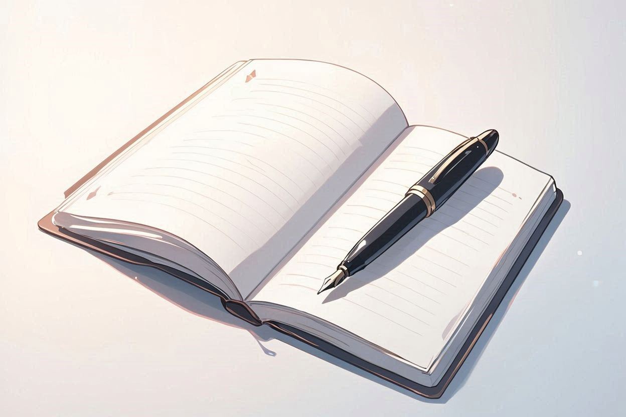 ノート・ペン・ページのイラスト素材