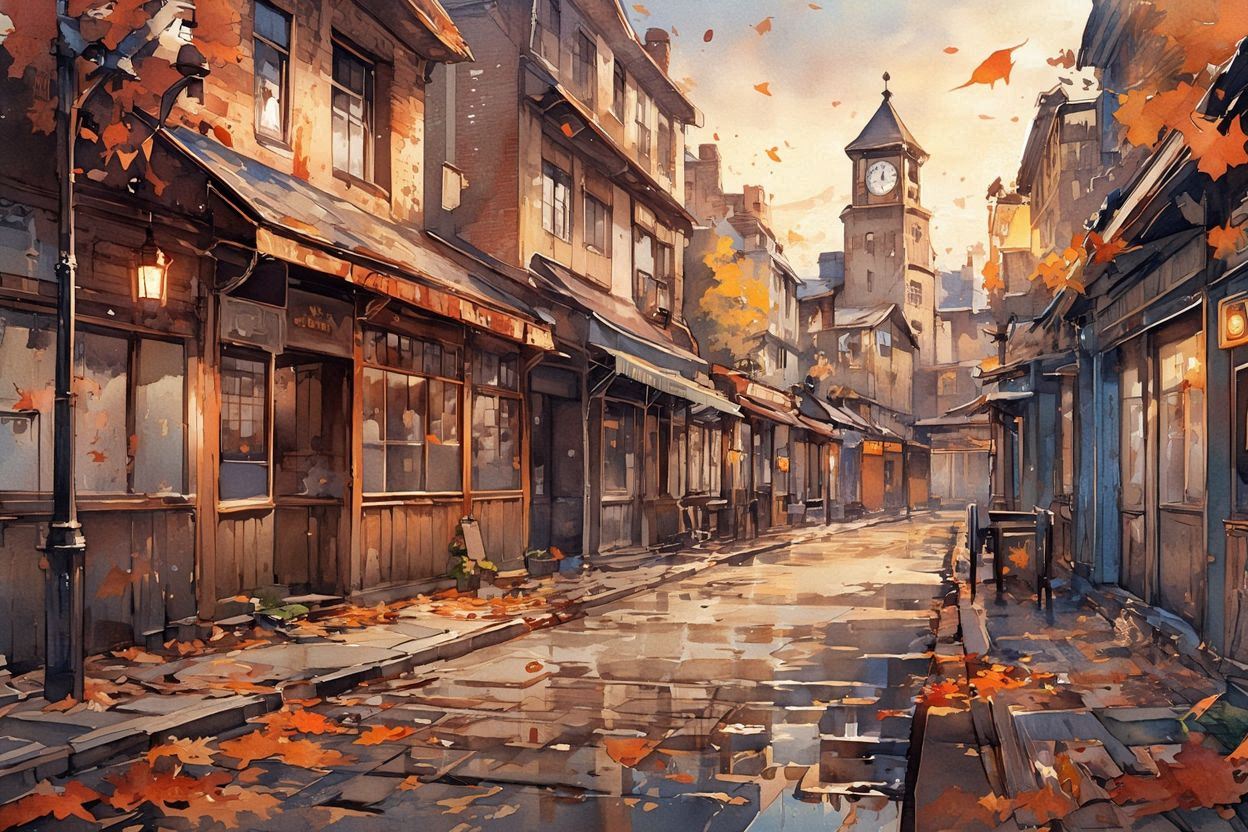 街・道・店のイラスト素材