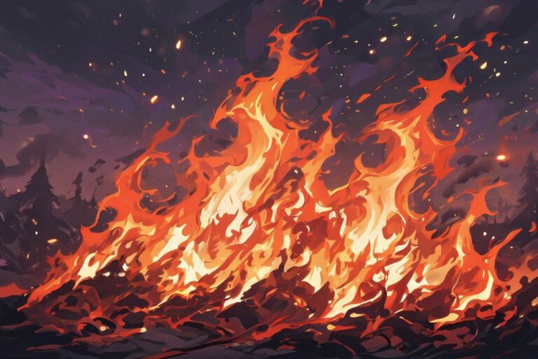 焚き火・炎・夜景のイラスト素材｜商用利用可