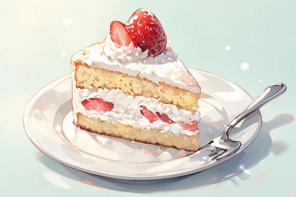 サンドイッチケーキ・苺・クリームのイラスト素材