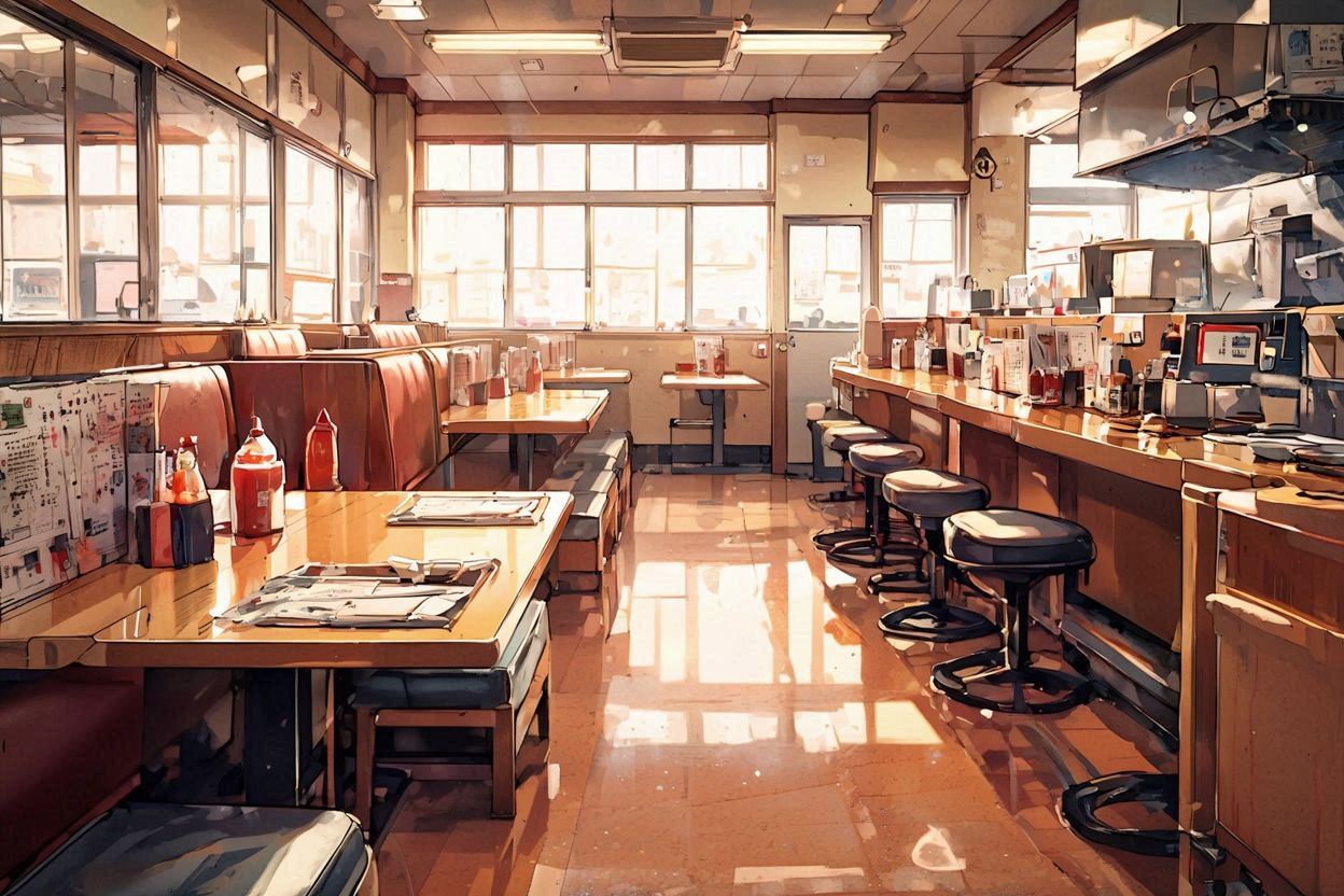 レストラン・レトロ・食事のイラスト素材