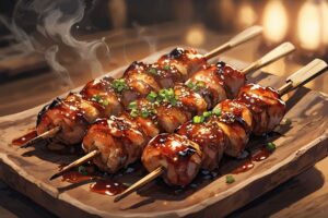 焼き鳥・照り焼き・香ばしいのイラスト素材｜商用利用可