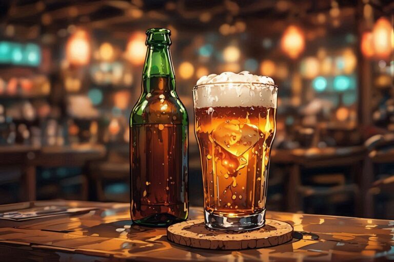 ビール・バー・夜の照明のイラスト素材｜商用利用可