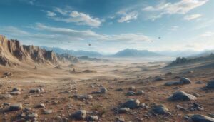 砂漠・荒野・空と山のイラスト素材｜商用利用可