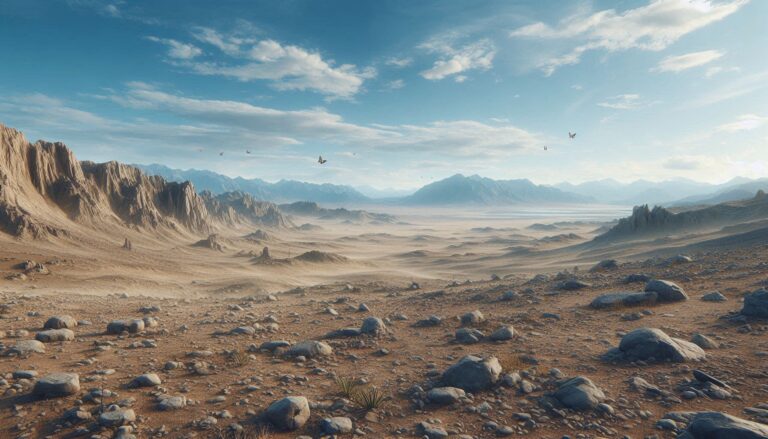 砂漠・荒野・空と山のイラスト素材｜商用利用可