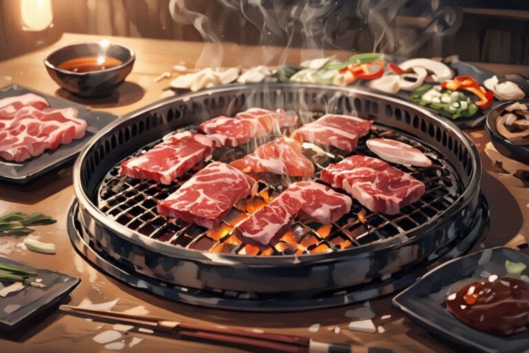 焼肉・炭火・料理のイラスト素材｜商用利用可