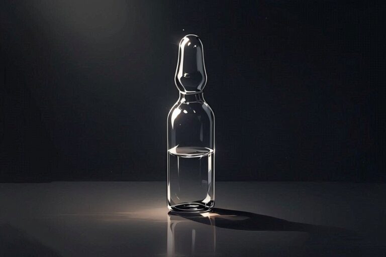 安瓶・液体・暗背景のイラスト素材｜商用利用可