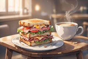 sandwich・coffee・breakfastのイラスト素材｜商用利用可