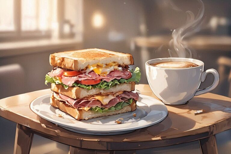 sandwich・coffee・breakfastのイラスト素材｜商用利用可