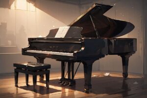 グランドピアノ・楽譜・室内のイラスト素材｜商用利用可